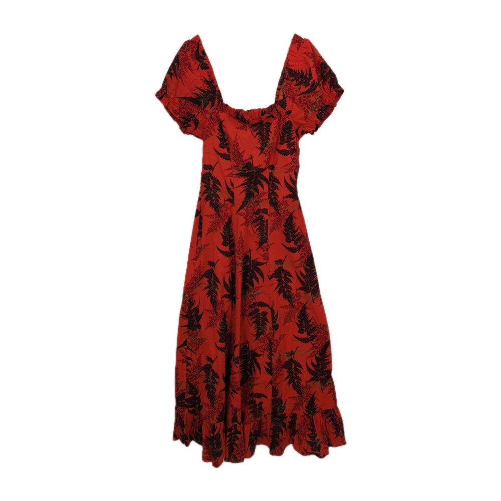 Vintage Tropicana Maxi Dress Honolulu Hawaii Red Black Floral Small/Medium